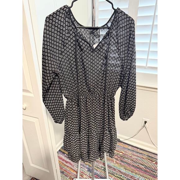 Aqua Dresses & Skirts - Aqua Sheer Long Sleeve Daisy Dress